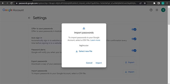How to import passwords from CSV file into Google Chrome Picture 5