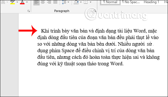How to indent the first line in Word - Adjust the first line margin position Picture 3