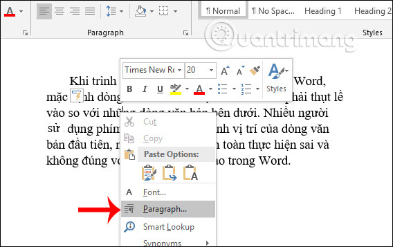 How to indent the first line in Word - Adjust the first line margin position Picture 5