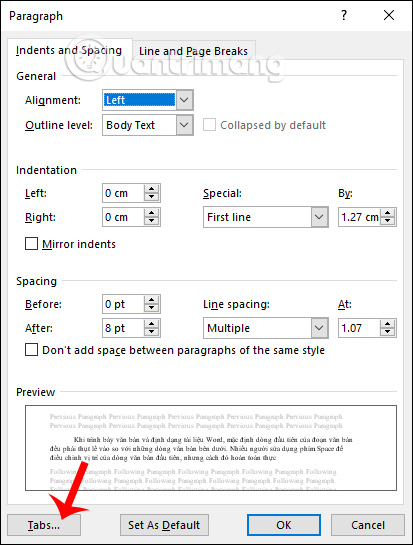 How to indent the first line in Word - Adjust the first line margin position Picture 6
