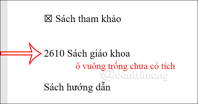 Picture 4 of How to insert a checkmark in Word - Fixed checkmark or checkbox