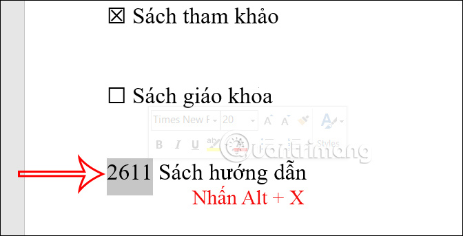 Picture 6 of How to insert a checkmark in Word - Fixed checkmark or checkbox