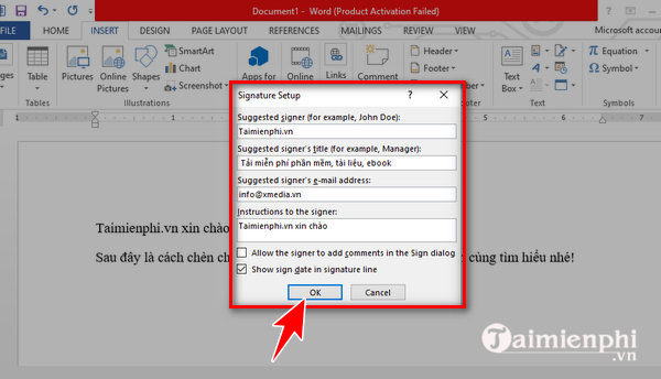 How to insert a signature into Word 2010, 2013, 2016, 2019, 2020 Picture 2