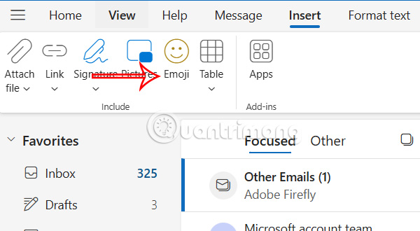 How to insert a table into an Outlook email Picture 2