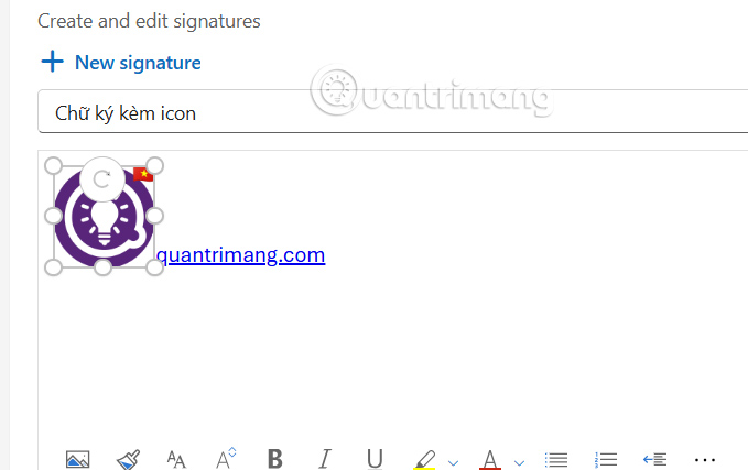 How to insert an icon into a link in an Outlook signature Picture 6