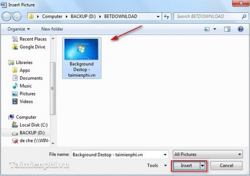 How to insert pictures into Word, edit size and format Picture 10