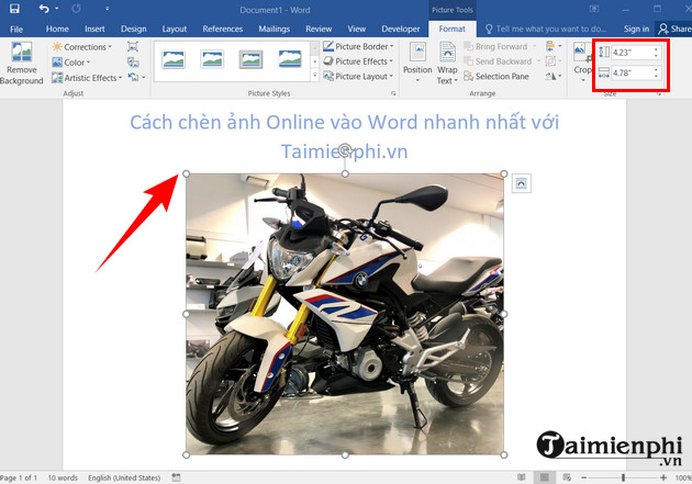 How to insert pictures into Word, edit size and format Picture 22