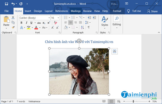 How to insert pictures into Word, edit size and format Picture 5