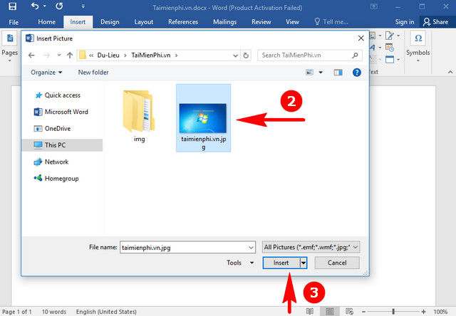 How to insert pictures into Word, edit size and format Picture 7