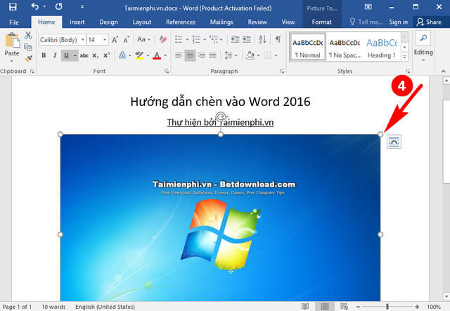 How to insert pictures into Word, edit size and format Picture 8