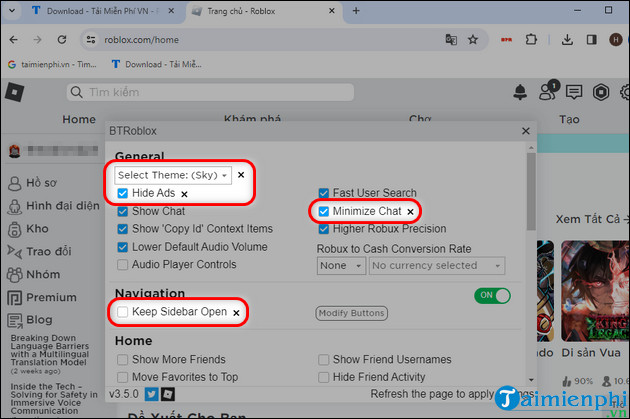 How to install and use BTRoblox on Google Chrome Picture 6