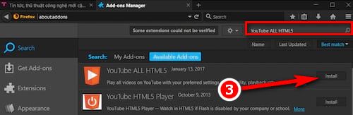 Picture 8 of How to install HTML5 on Firefox as a replacement for Adobe Flash Player