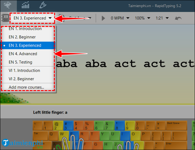 Picture 14 of How to install Rapid Typing Tutor and practice 10-finger typing.