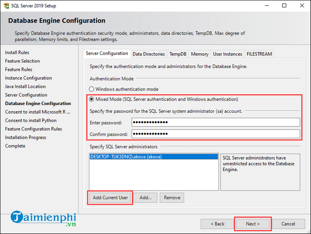 Picture 12 of How to install SQL Server 2019 on Windows
