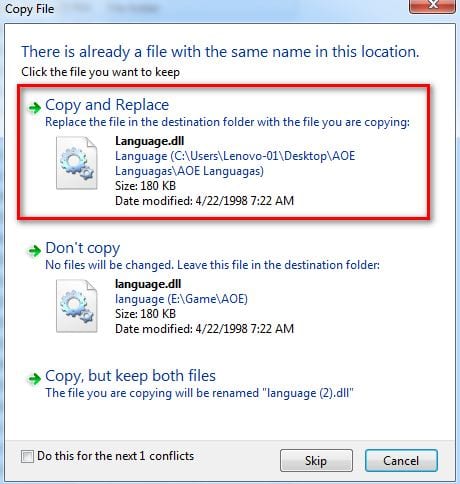 Picture 4 of How to install Vietnamese fonts in the Age of Empires (AOE) game.