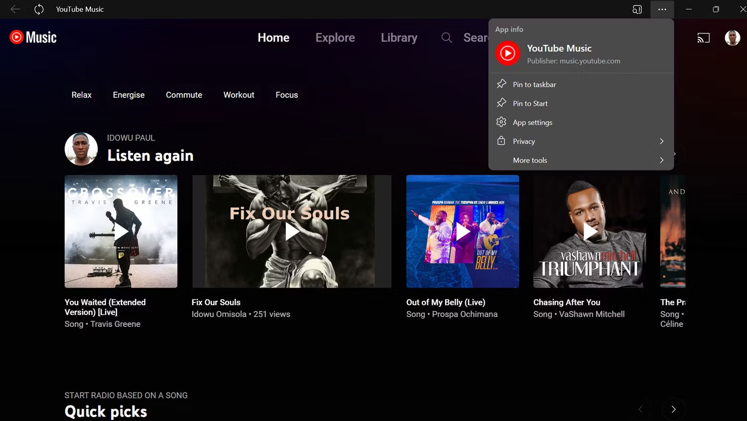 How to install YouTube Music on PC from your browser Picture 5