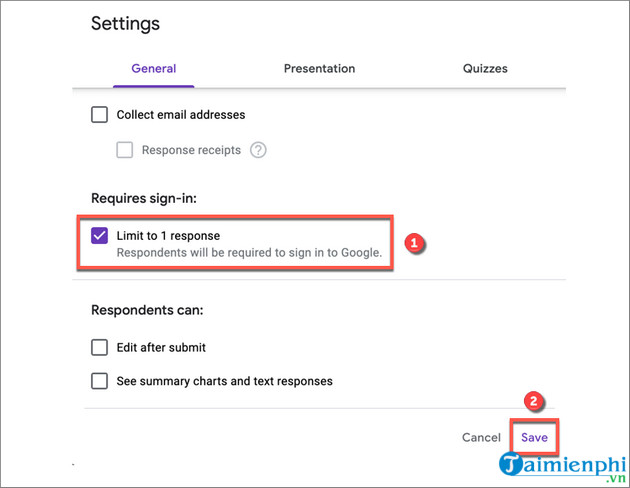 Picture 3 of How to limit responses in Google Forms