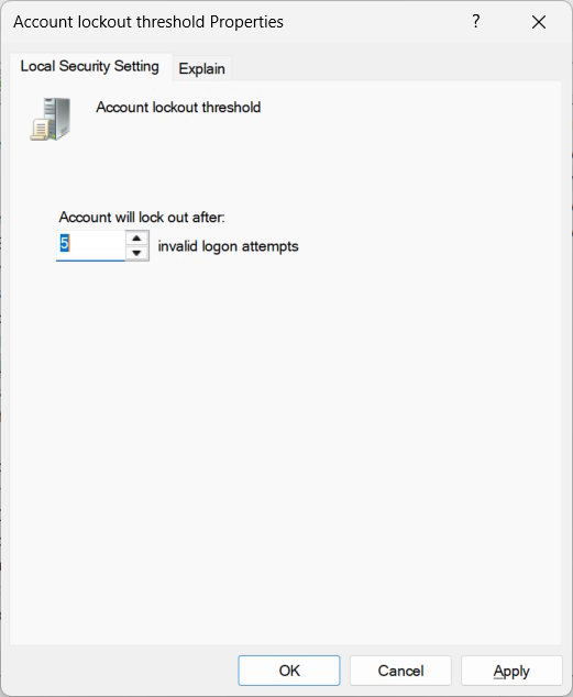 How to limit the number of failed login attempts on Windows Picture 3