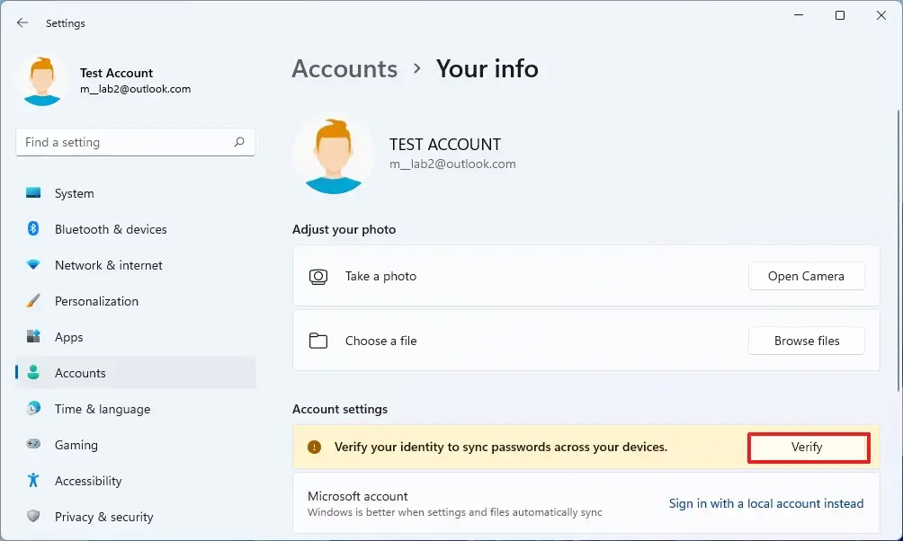 How to link a local account to a Microsoft account Windows 11 Picture 3