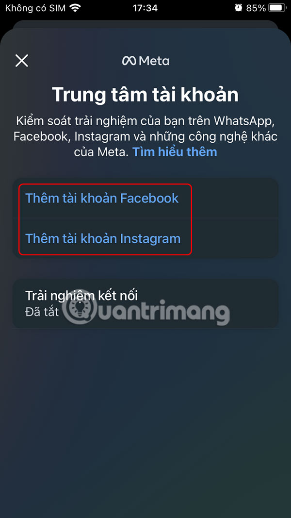 How to Link WhatsApp to Meta Account Center Picture 4