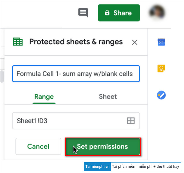Picture 8 of How to lock formulas in Google Sheets