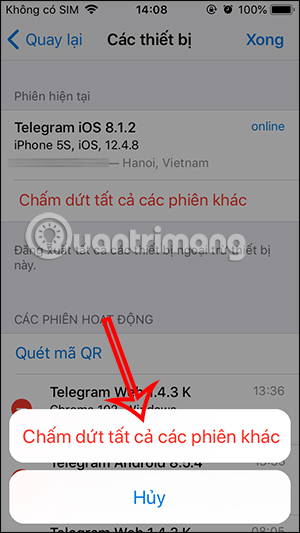 How to log out of Telegram account remotely Picture 9