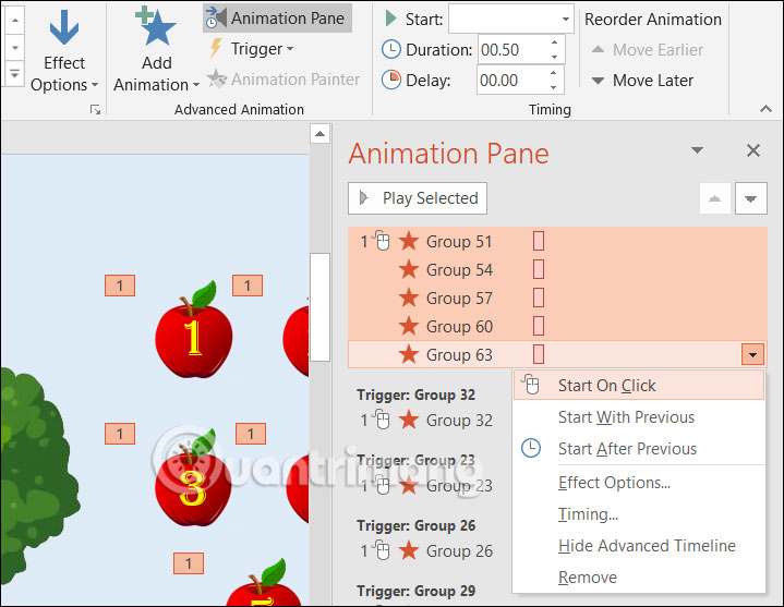 How to make an apple picking game on PowerPoint Picture 19