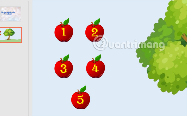 How to make an apple picking game on PowerPoint Picture 9