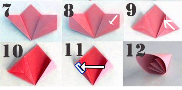 Picture 3 of How to make paper cherry blossoms, folding cherry blossoms from paper.