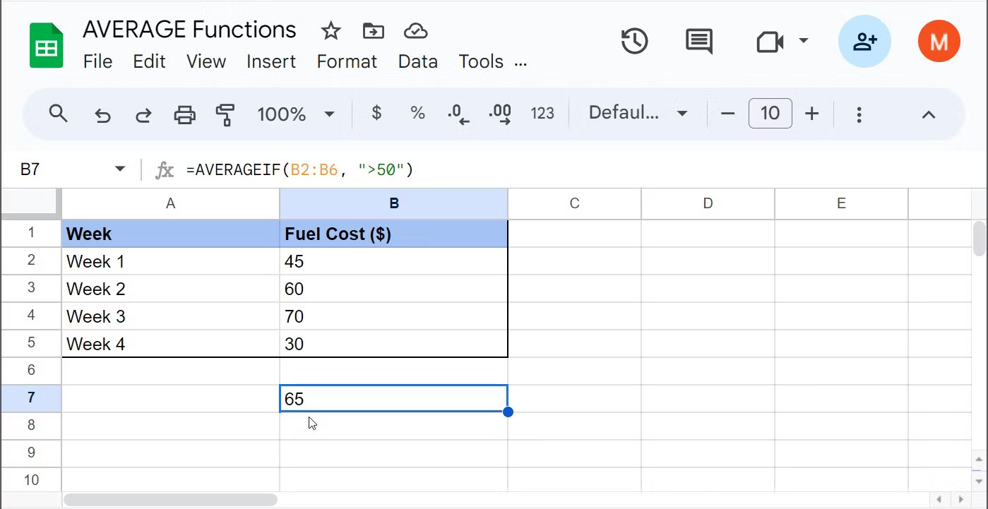 How to master numerical data in Google Sheets with the AVERAGE function Picture 4