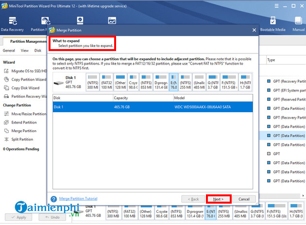 Picture 3 of How to merge drives using MiniTool Partition Wizard, delete hard drive partitions.