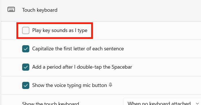 How to mute the touch keyboard sound in Windows 11 Picture 4