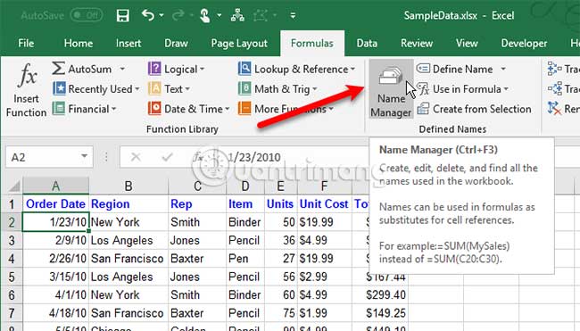 How to name an Excel cell or data area - Define Name feature on Excel Picture 21