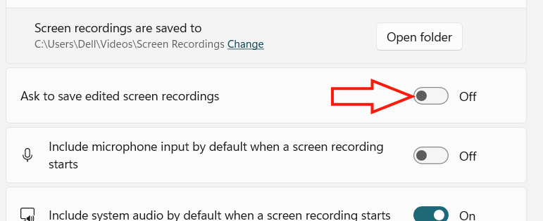 How to notify save edits of Snipping Tool screen recording video Picture 2