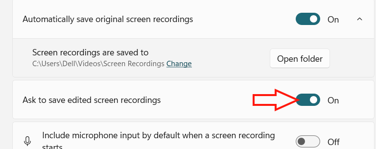 How to notify save edits of Snipping Tool screen recording video Picture 3