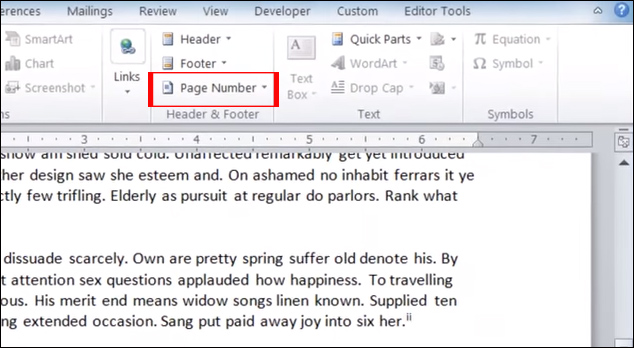 How to number pages in Word 2010 - Automatic page numbering in Word Picture 1