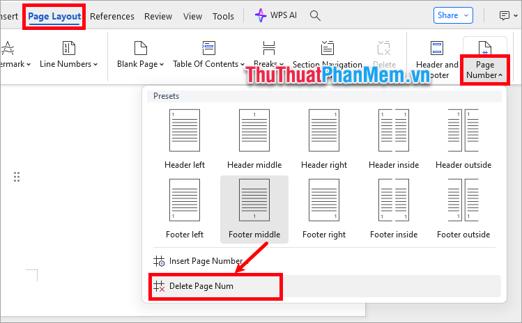 How to number pages in WPS Office Picture 13