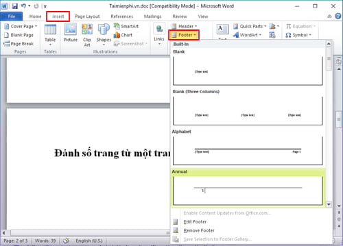 Picture 12 of How to number pages starting from any page in Word