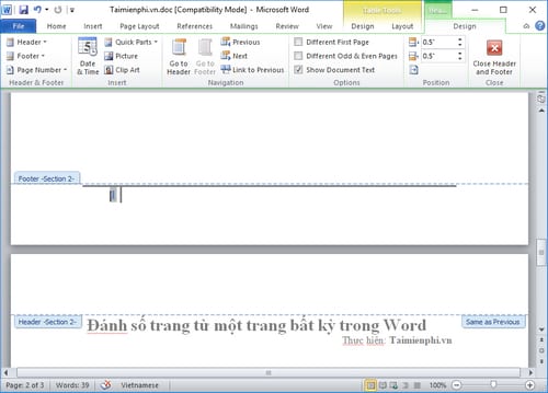 Picture 15 of How to number pages starting from any page in Word