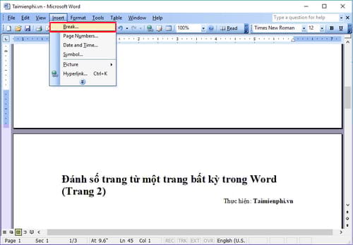Picture 16 of How to number pages starting from any page in Word