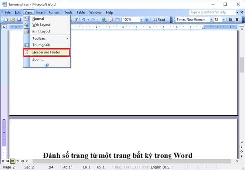 Picture 18 of How to number pages starting from any page in Word