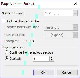 Picture 22 of How to number pages starting from any page in Word