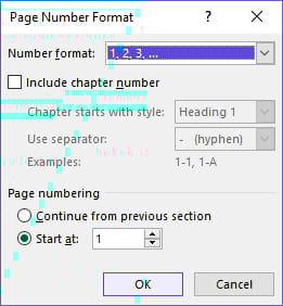 Picture 3 of How to number pages starting from any page in Word