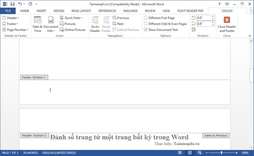 Picture 6 of How to number pages starting from any page in Word