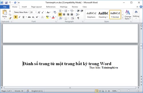 Picture 8 of How to number pages starting from any page in Word