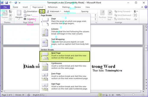 Picture 9 of How to number pages starting from any page in Word