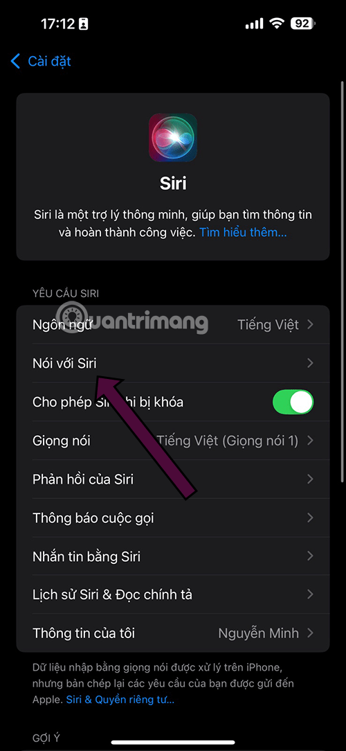 How to open Siri, enable Siri, and useful Vietnamese Siri commands on iPhone. Picture 3