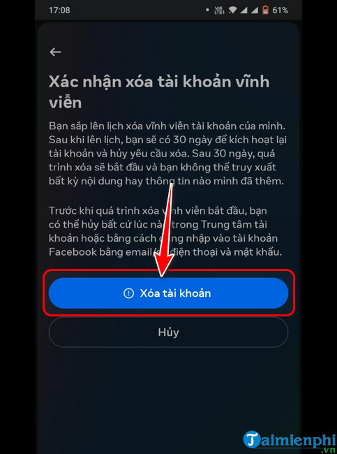 How to permanently delete Facebook account on phone and PC Picture 18