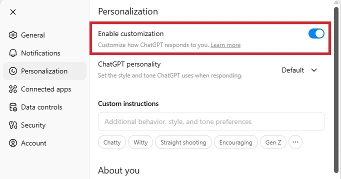 images 2 of How to personalize ChatGPT 5 for a more ChatGPT 4-like experience.