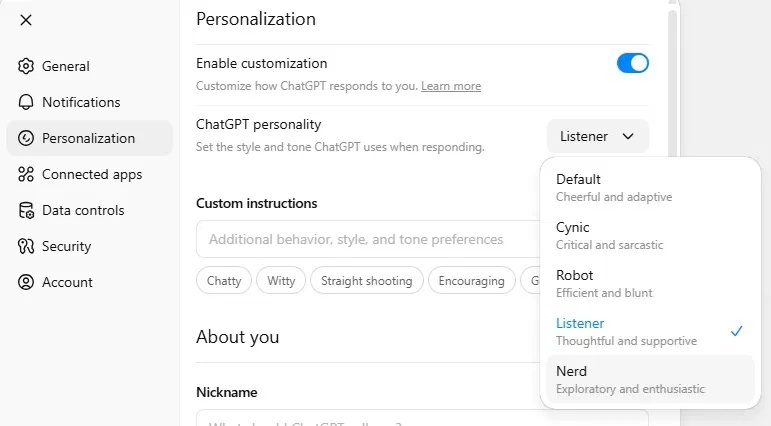 images 3 of How to personalize ChatGPT 5 for a more ChatGPT 4-like experience.